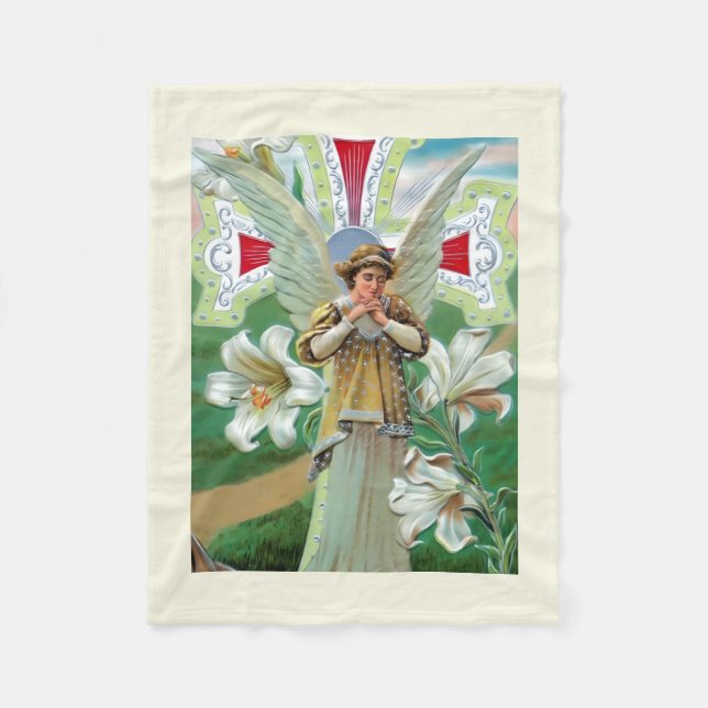 Angel Praying Fleece Blanket (Front)