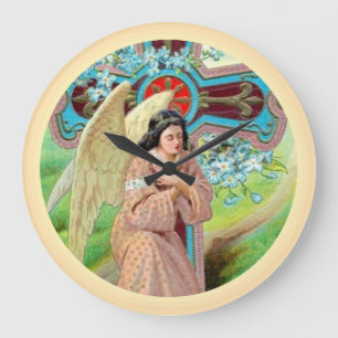 Angel Praying Large Clock