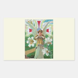 Angel Praying Rectangular Sticker