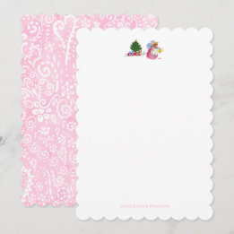 Angel Pulling Sled with paisley Note Card