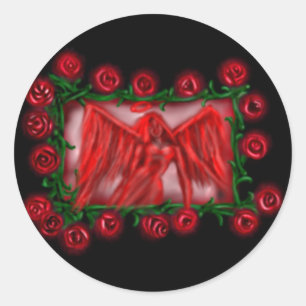 Angel Red, roses, sticker