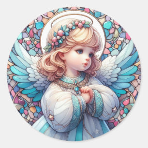 Angel Round Stickers