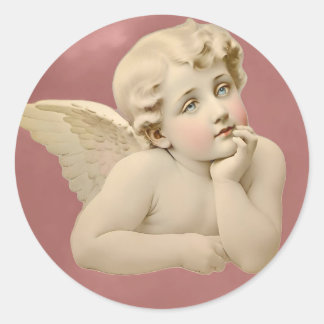 Angel Round Stickers