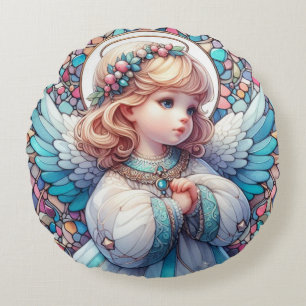 Angel Round Throw Pillow