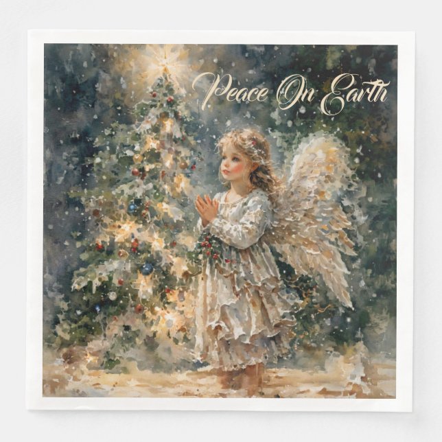 Angel’s Wish on Christmas Eve Napkin (Front)