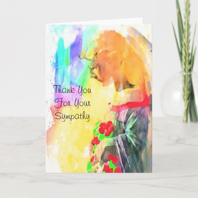 Angel Serene Thank You For Your Sympathy" Card (Front)