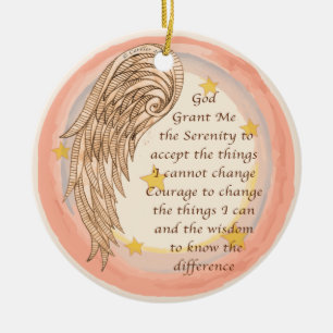Angel Serenity Prayer Ceramic Ornament