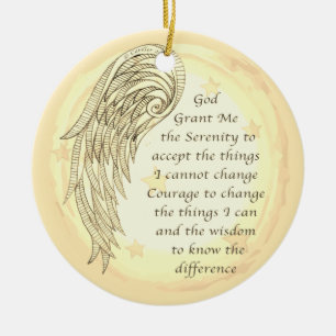 Angel Serenity Prayer Ceramic Ornament