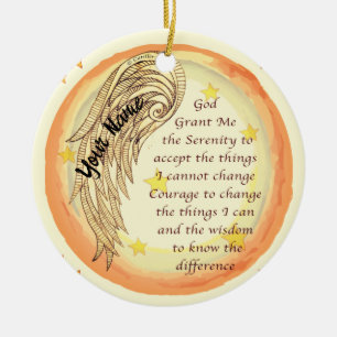 Angel Serenity Prayer Ceramic Ornament