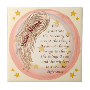 Angel Serenity Prayer Ceramic Tile