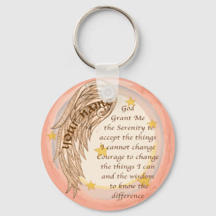 Angel Serenity Prayer key chain