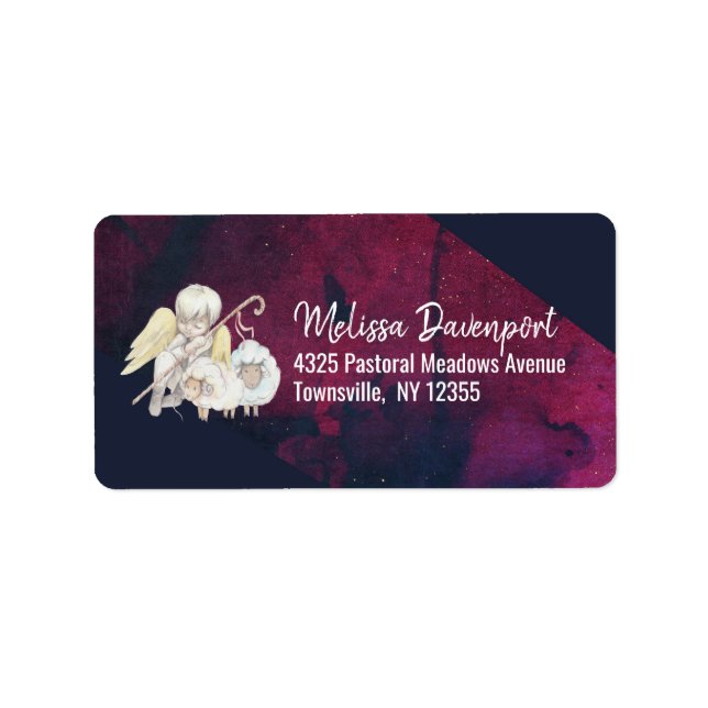 Angel Shepherd with Lambs Pastoral Label (Front)