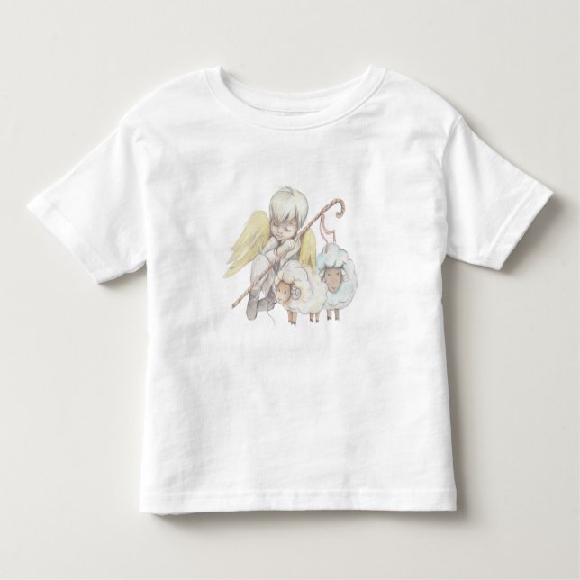 Angel Shepherd with Lambs Pastoral Toddler T-Shirt (Front)