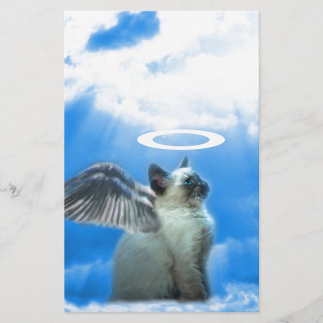 Angel Siamese Kitten Stationery (Front)