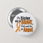 Angel Sister Leukaemia 6 Cm Round Badge (Front & Back)