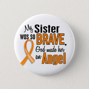 Angel Sister Leukaemia 6 Cm Round Badge