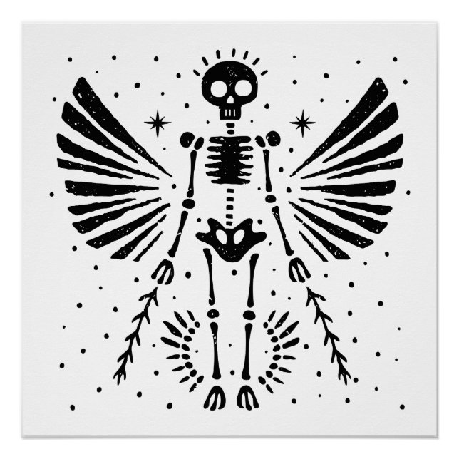 Angel skeleton Gothic Christmas Poster (Front)