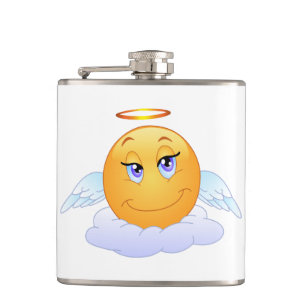 Angel smiley hip flask