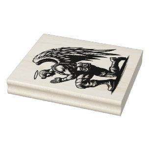 Angel Soldier Man praying Wood Art Stamp