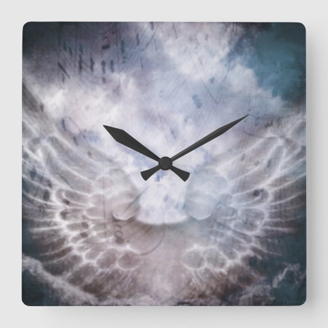 Angel Song Square Wall Clock (Front)