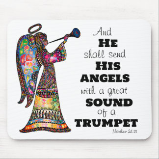 Angel Sounds Trumpet Bible Verse Vibrant Colours Mouse Pad