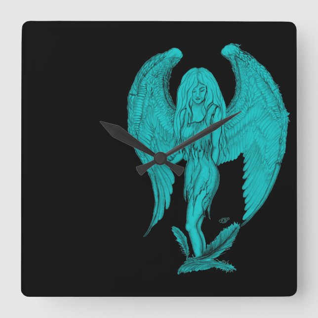 Angel Square Wall Clock (Front)