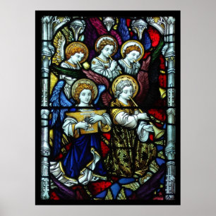 angel stained glass poster