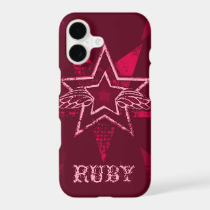 Angel Star custom name ruby red iphone case