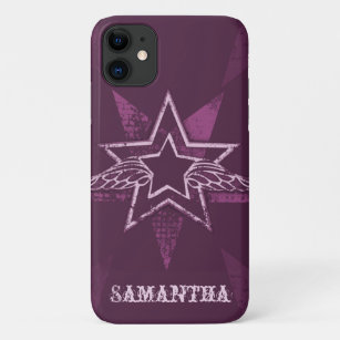 Angel Star wings graphic purple custom name Case-Mate iPhone Case
