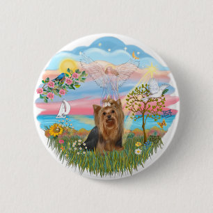 Angel Star-Yorkshire Terrier (#7) 6 Cm Round Badge
