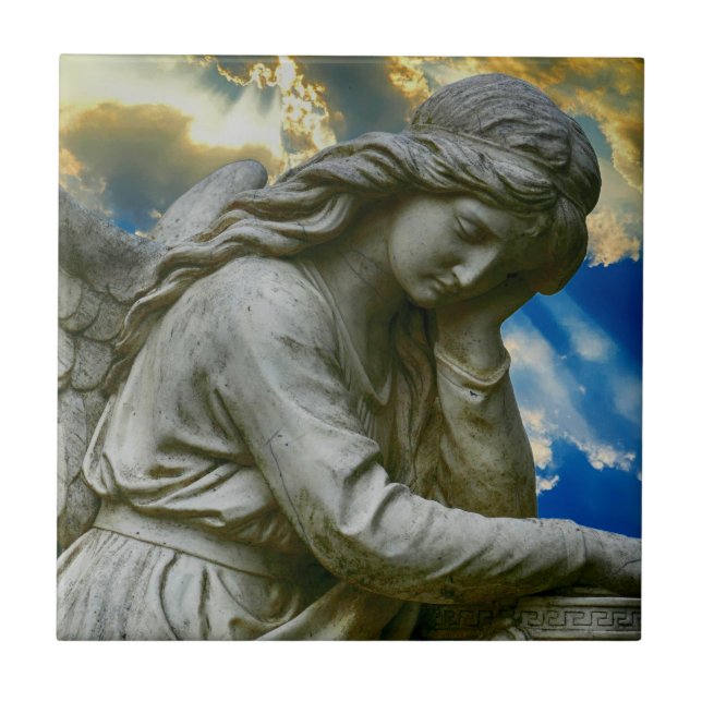 Angel Statue Ceramic Tile (Front)
