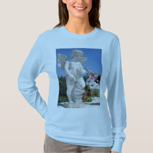 Angel Statue In Baby Blue T-Shirt