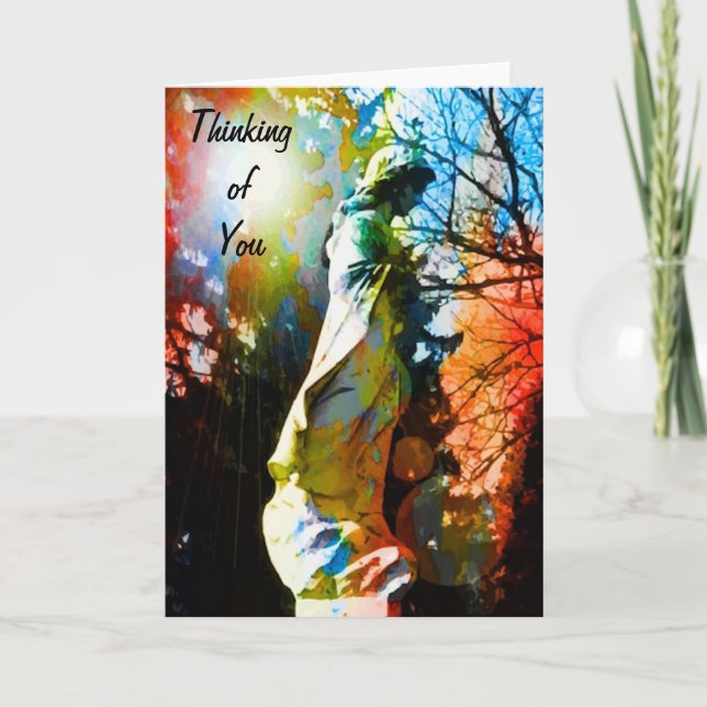 Angel Statue Thinking of You Card (Front)