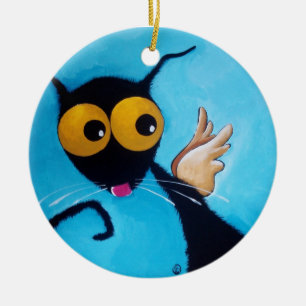 Angel Stressie Cat Ceramic Tree Decoration