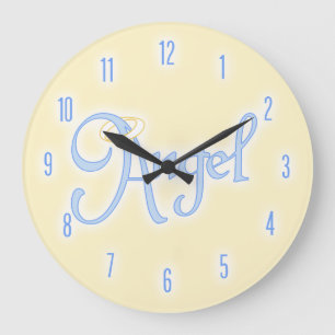 Angel text large clock