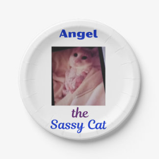 Angel the Sassy Cat Paper Plates