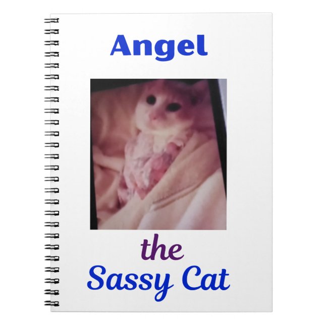 Angel the Sassy Cat Paw Cat Notebook (Front)