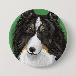 Angel Tri Colour Sheltie by Amy Bolin 7.5 Cm Round Badge