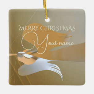 Angel trumpets ceramic ornament