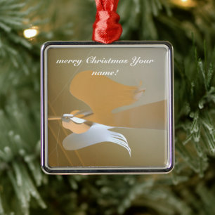 Angel trumpets metal ornament