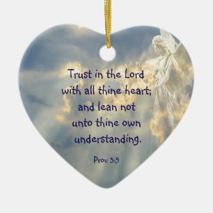 Angel Trust in the Lord Quote Inspirational Ceramic Ornament