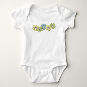 “Angel” Typography Floral Blue Yellow Baby Bodysuit