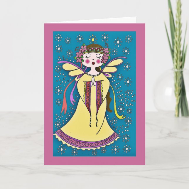 Angel Ukrainian Folk Art Card (Front)