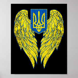 Angel Ukrainian Women's Flag Ukraine Wings Girl Fr Poster
