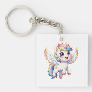 Angel unicorn is so cute key ring