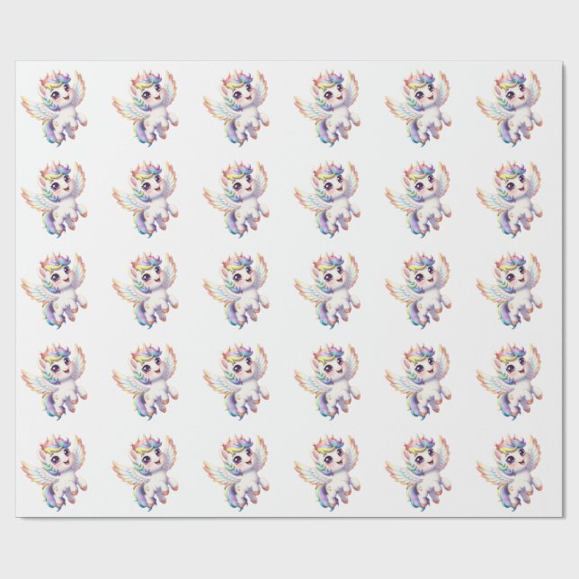 Angel unicorn is so cute wrapping paper (Flat)