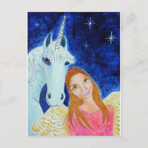 Angel & Unicorn Postcard