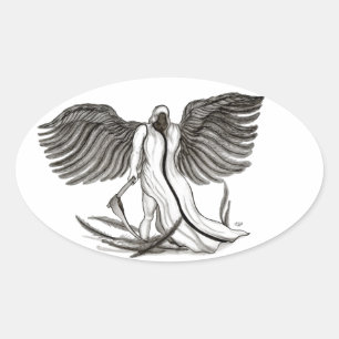Angel Uriel Oval Sticker