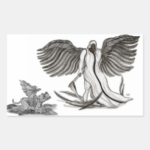 Angel Uriel Rectangular Sticker