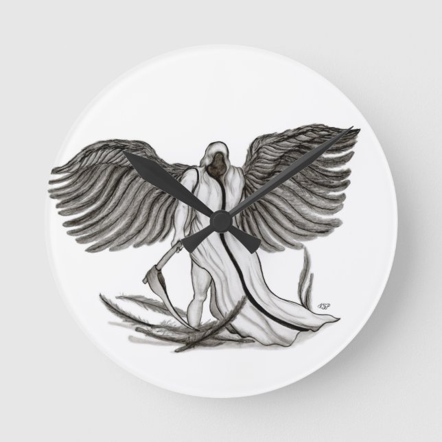 Angel Uriel Round Clock (Front)